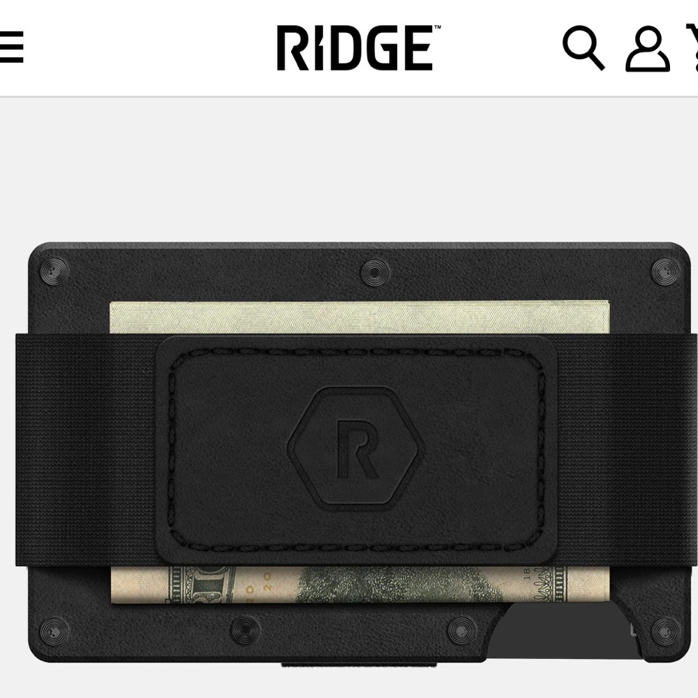Ridge wallet midnight black leather